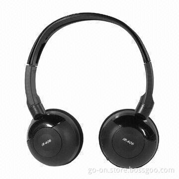 Infrared Wireless Headset for Car Entertainment with Soft Earcups and Stereo Sound